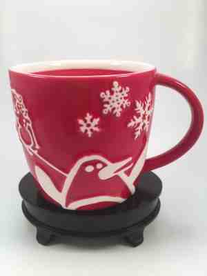 2007 HOLIDAY STARBUCKS COFFEE MUG RED PENGUIN SNOWMAN TREES 8 oz.  - Sold on eBay Nov, 13th 2018 for $9.95