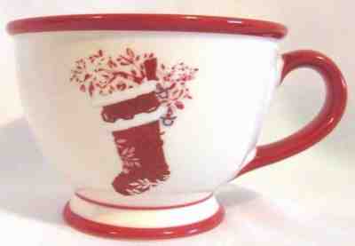 Starbucks Coffee Mug Cup Holiday 2007 Stocking JOY White Red Tea 10 oz  - Sold on eBay Nov, 12th 2018 for $8.00