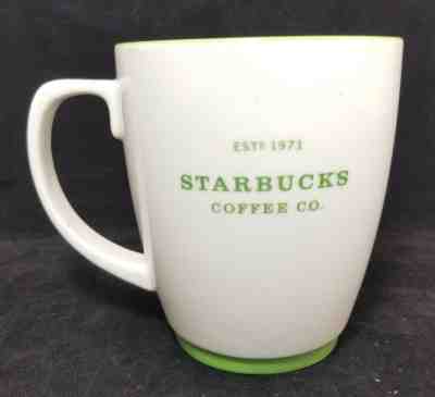 Starbucks Coffee 2007 White Abbey 18oz Mug Large Cup Green Trim Lettering 18oz - Sold on eBay Nov, 11th 2018 for $29.95