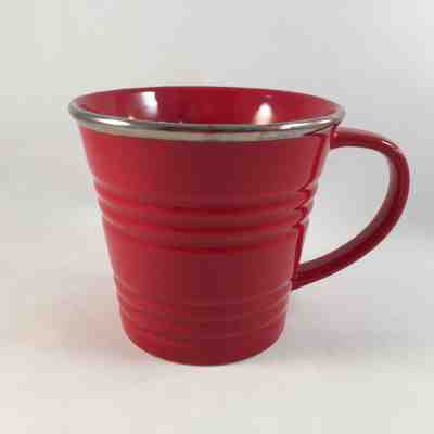 Starbucks 2007 Coffee Mug Red Sandpail Bucket Shape Grooved Ribbed 14 Oz - Sold on eBay Nov, 10th 2018 for $4.00