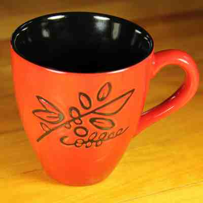 Starbucks Coffee Mug Tea Cup Red & Black Leaves Fall Autumn Christmas 2007 12 oz - Sold on eBay Nov, 10th 2018 for $10.00