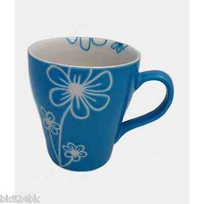 STARBUCKS Coffee Company Embossed Floral Spring Flowers Mug 2007 Blue/White - Sold on eBay Nov, 10th 2018 for $39.99
