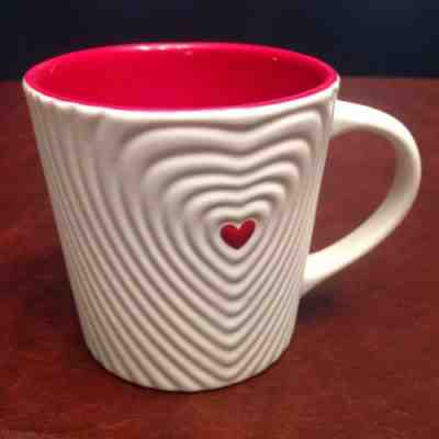 STARBUCKS COFFEE MUG 2008 WHITE RED HEART 16 OZ LOVE VALENTINE'S DAY VGUC - Sold on eBay Nov, 16th 2018 for $12.00
