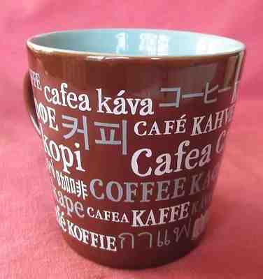 Starbucks 2008 Coffee Mug in Many Languages 16 oz Brown & Teal Mug-Mint - Sold on eBay Nov, 15th 2018 for $8.95