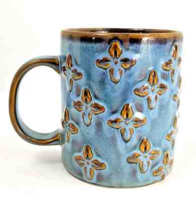 RARE STARBUCKS COFFEE 2008  BLUE 4 PEDDLE FLOWERS 16 OZ MUG EUC - Sold on eBay Nov, 15th 2018 for $18.00