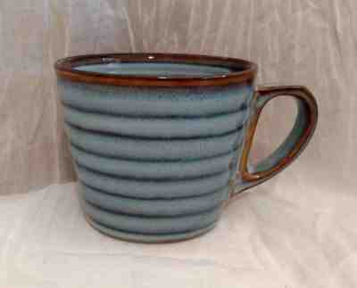 Starbucks Light Blue & Brown Ribbed Coffee Mug Rib Pattern, 2008 - Sold on eBay Nov, 14th 2018 for $16.95