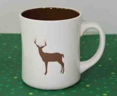 Starbucks Coffee Mug Christmas 2008 Buck/ Deer on White Mug 12 oz - Sold on eBay Nov, 14th 2018 for $16.38