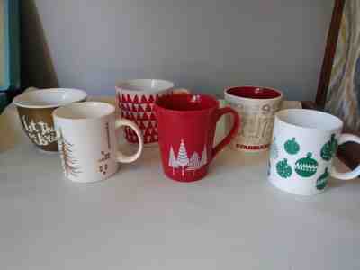Starbucks Lot of 6 Holiday Ceramic Mugs 2008, 2014 ,2016, 2017 - Sold on eBay Nov, 14th 2018 for $16.25