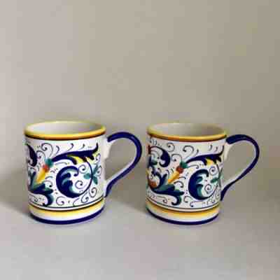 2 X Starbucks Deruta Hand Painted Mugs 2008 10 oz Ceramic Made in Italy - Sold on eBay Nov, 12th 2018 for $27.00