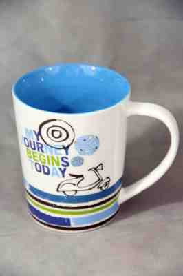 Starbucks Coffee Mug My Journey Begins Today 2008 Scooter 14 Ounces  - Sold on eBay Nov, 12th 2018 for $16.00