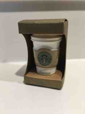 New Starbucks 2008 Holiday Ornament Ceramic Hot To Go Cup MUG 2.5" - NIB - Sold on eBay Nov, 10th 2018 for $4.75