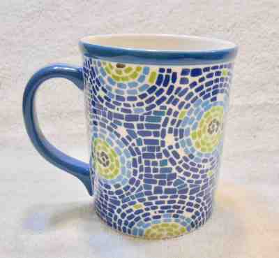 2008 STARBUCKS BLUE & GREEN MOSAIC TILES 16 OZ. COFFEE  MUG  - Sold on eBay Nov, 9th 2018 for $10.00