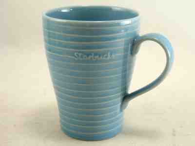 2009 Starbucks Ribbed Turquoise Blue Coffee Mug Cup 12 oz Design House Stockholm - Sold on eBay Nov, 17th 2018 for $8.99