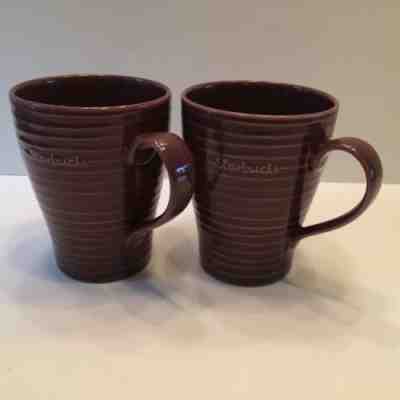 Starbucks 2009 Plum Ribbed Design House Stockholm Coffee Mug Set Of 2 - Sold on eBay Nov, 15th 2018 for $5.99