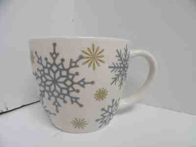 Starbucks Coffee Mug 2009 Christmas Holiday Gold Silver Snowflake 16 oz - Sold on eBay Nov, 12th 2018 for $19.99