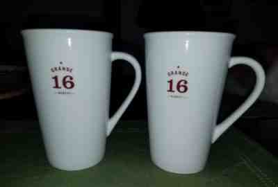 2010 Tall Starbucks Mug 16 Oz Grande White Ceramic Coffee Cup Mug, Set Of 2 VGUC - Sold on eBay Nov, 17th 2018 for $28.50