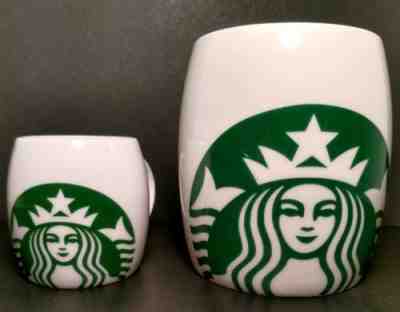 TWO Starbucks Mermaid 14 oz & 3 oz -2010 MINT barrel cup/mugs - Sold on eBay Nov, 17th 2018 for $8.00