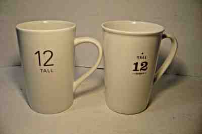 TWO  STARBUCKS  12 TALL MUGS - 2010 GLOSSY BROWN - 2011 MATTE GRAY LETTERS - Sold on eBay Nov, 16th 2018 for $8.00