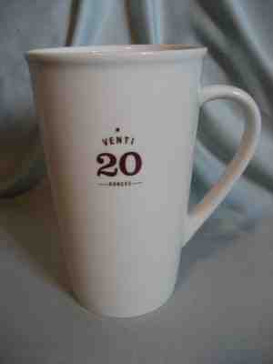 STARBUCKS Coffee Mug Tea Cup Venti Tall White Heavy 20 Ounces 2010 - Sold on eBay Nov, 16th 2018 for $14.95
