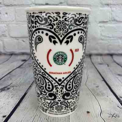 Starbucks Jonathan Adler Red Paisley Ceramic Travel Mug Cup With Lid Tumbler - Sold on eBay Nov, 13th 2018 for $22.99