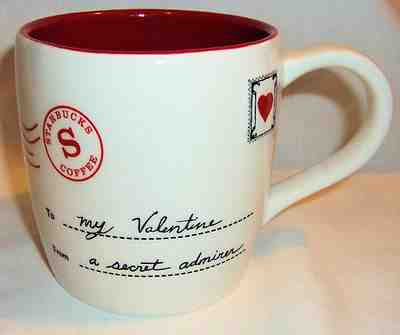 Secret Admirer Love Letter Valentine Starbucks Coffee Mug 2010 Bone China - Sold on eBay Nov, 12th 2018 for $18.99