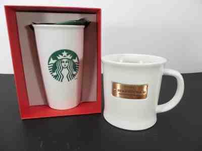 Mixed Lot Starbucks 2014 Siren 12oz Ceramic Travel 2010 16oz Copper Plate Mugs  - Sold on eBay Nov, 11th 2018 for $30.00