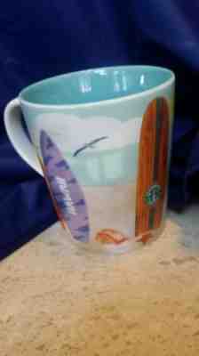 New * STARBUCKS Hawaii Mug 2010 Collection Bone China Tropical Surfboard Design  - Sold on eBay Nov, 11th 2018 for $23.00