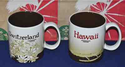Starbucks 2015 Switzerland & 2010 Hawaii Global Icon Mugs  - Sold on eBay Nov, 11th 2018 for $49.99