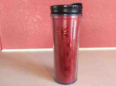 Starbucks 2011 Red Snowflake Star Christmas Coffee Cup Tumbler Travel Mug 12 oz - Sold on eBay Nov, 17th 2018 for $2.55