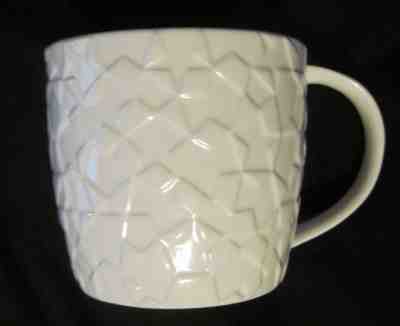 STARBUCK'S WHITE STAR Embossed 2011 COFFEE MUG New Bone China RED INTERIOR EUC - Sold on eBay Nov, 17th 2018 for $5.99