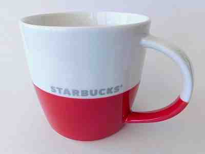Starbucks Coffee Mug Cup 2011 Red White Silver Logo Bone China 16 oz Sturdy - Sold on eBay Nov, 17th 2018 for $4.35