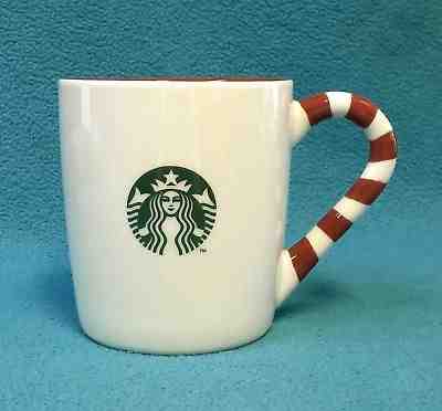 Starbucks 2011 Holiday Christmas Mug~Striped Candy Cane Handle~Coffee Cup~12 oz - Sold on eBay Nov, 16th 2018 for $17.99