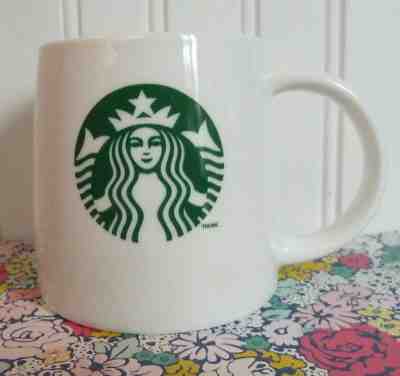 2011 STARBUCKS CHUBBY MUG WHITE WITH GREEN SIREN MERMAID LOGO 16 OZ  - Sold on eBay Nov, 15th 2018 for $14.99