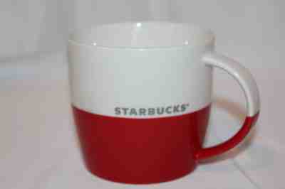 Starbucks Coffee Mug Red White Tea Cup Two Toned Silver Logo Stoneware 2011  - Sold on eBay Nov, 12th 2018 for $15.00