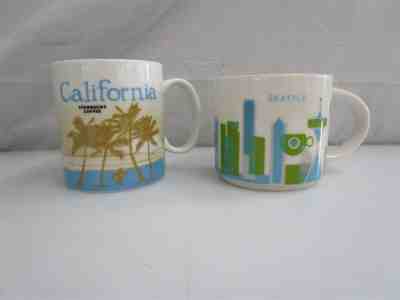 Starbucks Seattle You Are Here + California 2011 Collectors Mugs - Sold on eBay Nov, 12th 2018 for $10.50