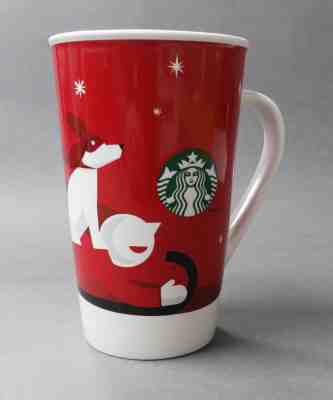 STARBUCKS 2011 DOG & BOY SLED RED 16 OZ. BONE CHINA CHRISTMAS MUG - Sold on eBay Nov, 12th 2018 for $19.38