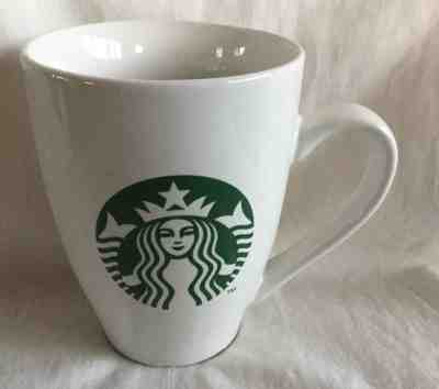 2011 White Starbucks Coffee Mug With Green Siren Mermaid Black Lettering  - Sold on eBay Nov, 11th 2018 for $12.00