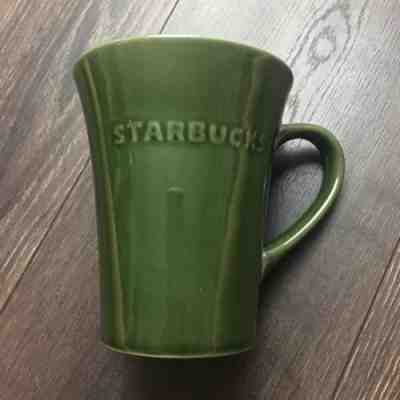 2011 Starbucks Large Coffee Mug Cup 21.1 Ounces Green Raised Letters - Sold on eBay Nov, 11th 2018 for $17.98