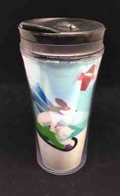 2011 Starbucks Coffee Tumbler Travel Mug 8 oz Dog Sled Plane Christmas Hologram - Sold on eBay Nov, 10th 2018 for $11.25