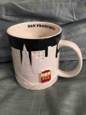 NEW 16oz Starbucks Coffee Cup SAN FRANCISCO Skyline Relief Trolley Mug 2012 NIB - Sold on eBay Nov, 16th 2018 for $10.50
