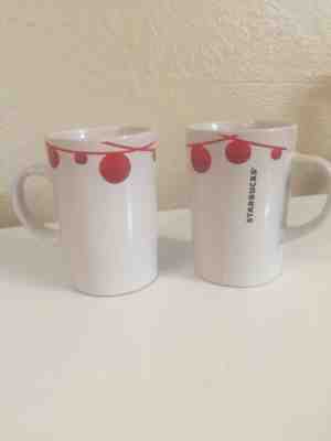 Starbucks Red and White Christmas Holiday Coffee Tea 2012 Mugs Set of Two - Sold on eBay Nov, 15th 2018 for $5.25