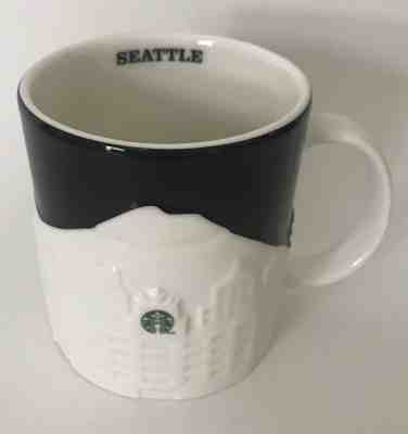 Starbucks 2012 Collector Series SEATTLE Relief Embossed Coffee Mug Black White  - Sold on eBay Nov, 13th 2018 for $12.99