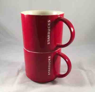 Starbucks Classic Wide Heavy Coffee Mug Dark Red Solid Color 14 oz. 2012 2 Total - Sold on eBay Nov, 11th 2018 for $12.00
