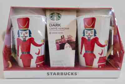 Starbucks Christmas Holiday 2012 Nutcracker Toy Two Coffee Cup Mugs Gift Set New - Sold on eBay Nov, 11th 2018 for $15.99