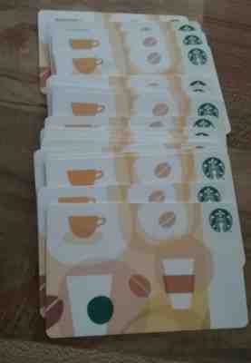 2012 Starbucks Gift Card Beige Cups Mugs Beans Coffee Collage 6084 LOT OF 20  - Sold on eBay Nov, 10th 2018 for $3.00