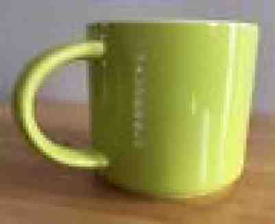 Stackable Starbucks 2012 Coffee Mug Cup Lime Green 14 oz Embossed Lettering - Sold on eBay Nov, 8th 2018 for $12.99