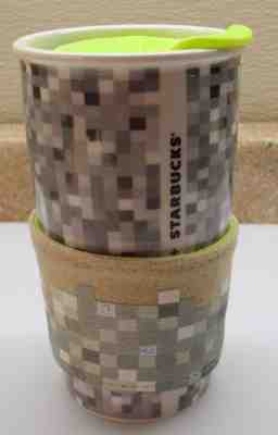Starbucks 2012 RODARTE Ceramic Travel Tumbler Coffee Tea Mug w Cloth PROTECTOR - Sold on eBay Nov, 8th 2018 for $20.00