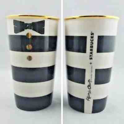 Starbucks Alice & Olivia Mug Black White Gold Tuxedo 12 Oz Ceramic Tumbler 2013 - Sold on eBay Nov, 17th 2018 for $20.00