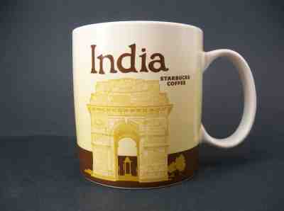 Starbucks 2013 INDIA Collector Series 16oz Coffee Mug / Cup Cricket Player - Sold on eBay Nov, 16th 2018 for $25.00