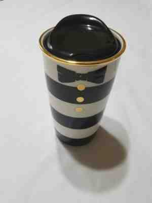 STARBUCKS  Alice and Olivia 2013 12 oz Travel Mug Tuxedo Double Wall Tumbler  - Sold on eBay Nov, 16th 2018 for $13.50
